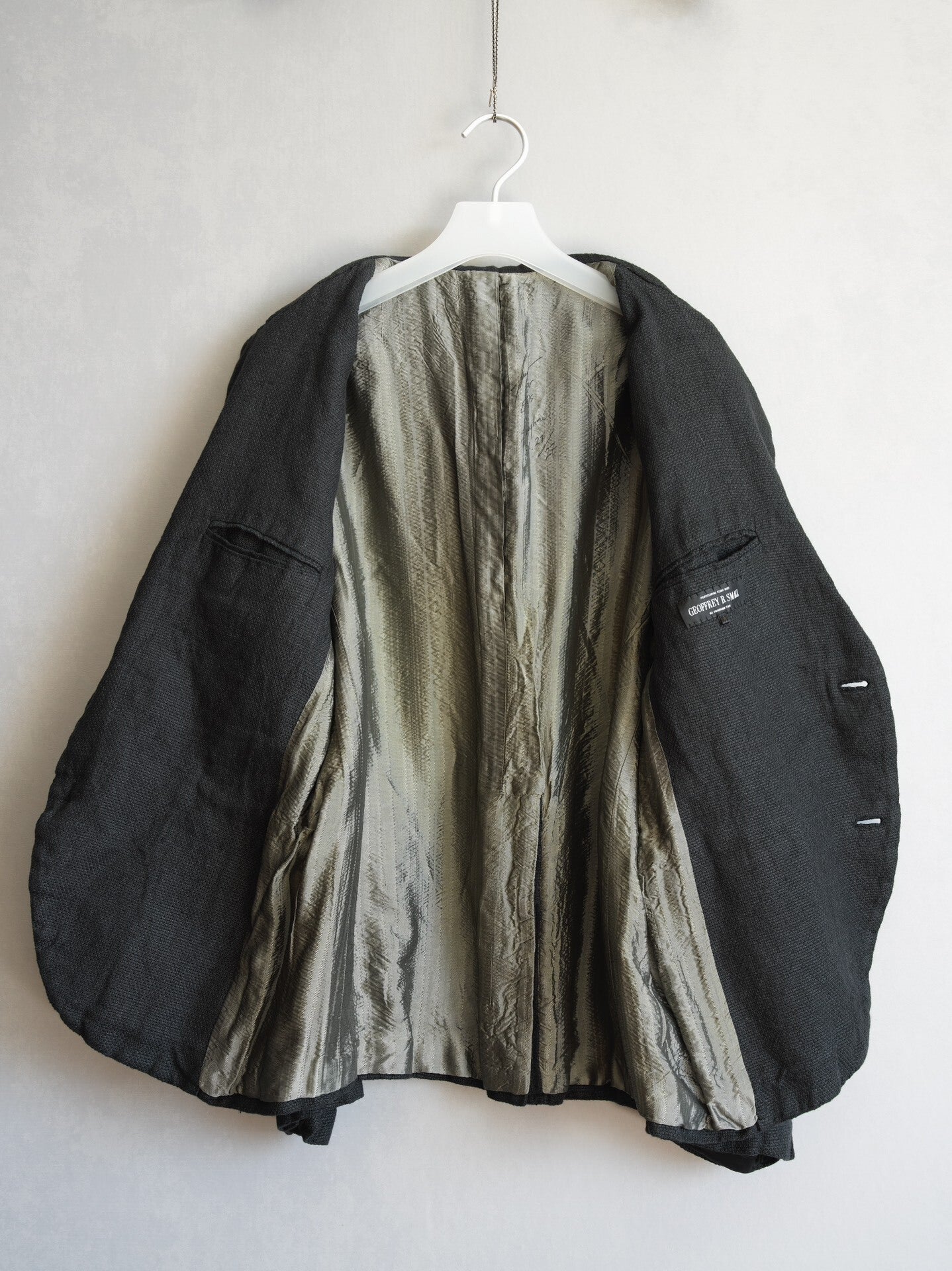 black and white artisanal jacket by geoffrey b.small