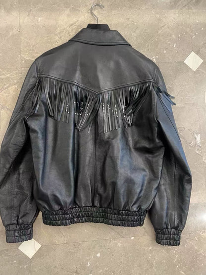 Celine By Hedi Fringed Leather Jacket
