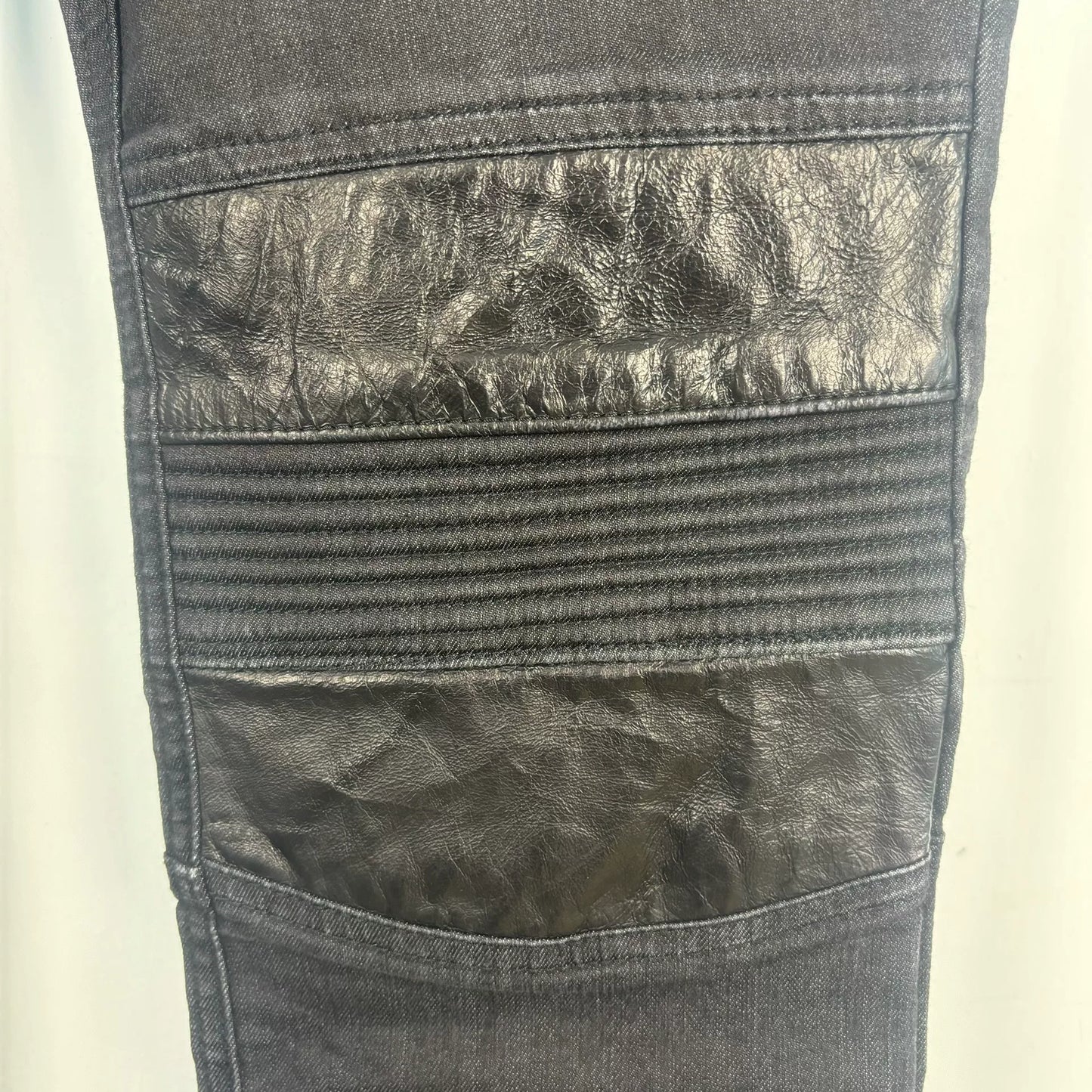 black denim motorcycle panel jeans size 33