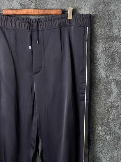 Saint Laurent Black Striped Drawstring Pants