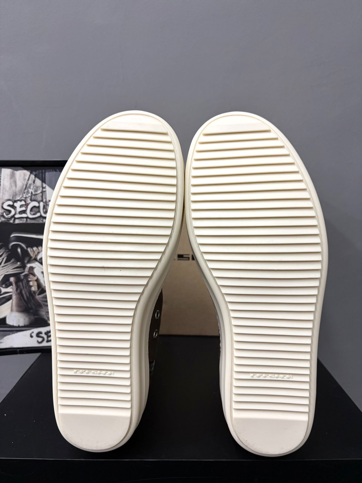 RickOwens Drkshdw High-Top Brown Canvas Sneakers