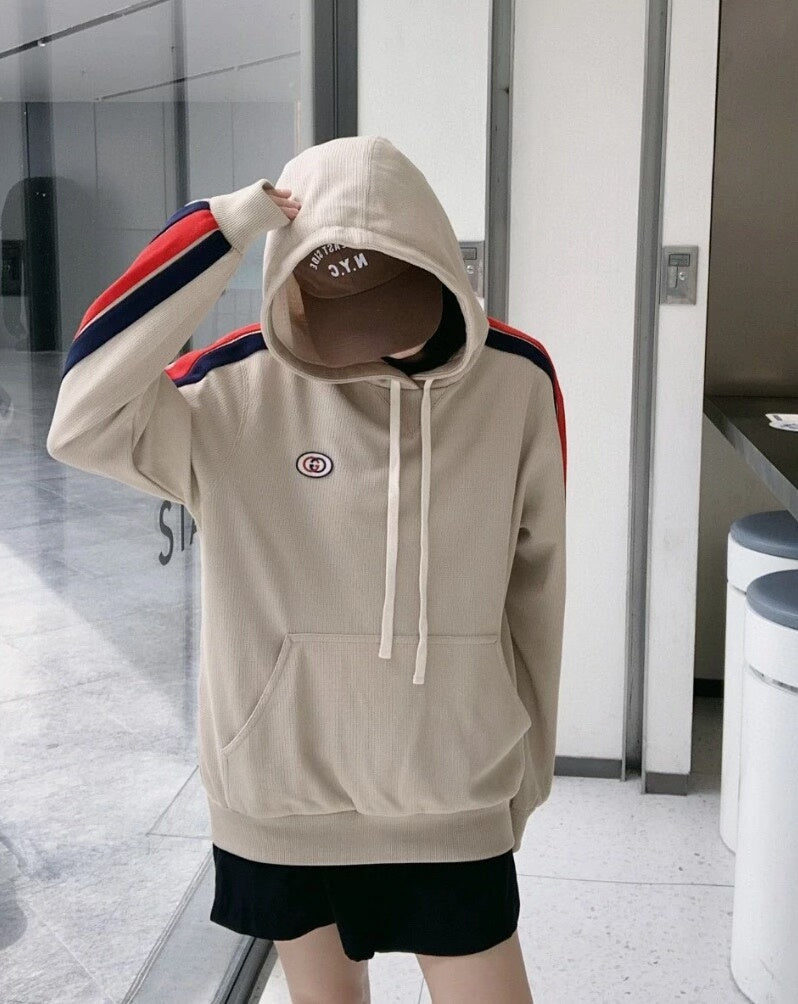 gucci khaki knit hoodie sweatshirt medium size