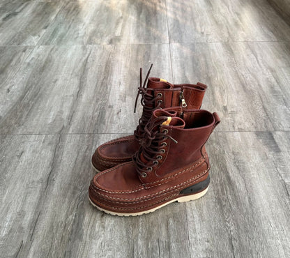 visvim grizzly high-top boots in red