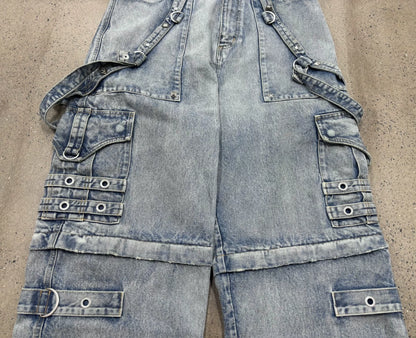 balenciaga raver baggy denim cargo pants
