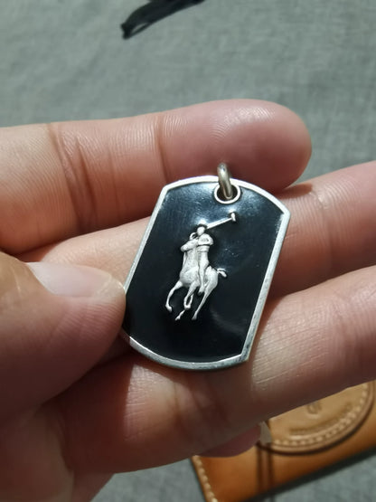 Ralph Lauren Silver Dog Tag Necklace