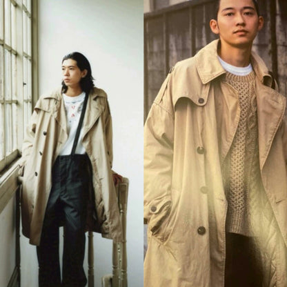 visvim dashiell trench coat in olive color