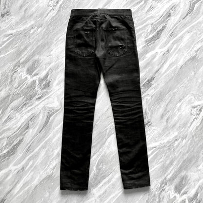 Saint Laurent 16SS Distressed Black Jeans