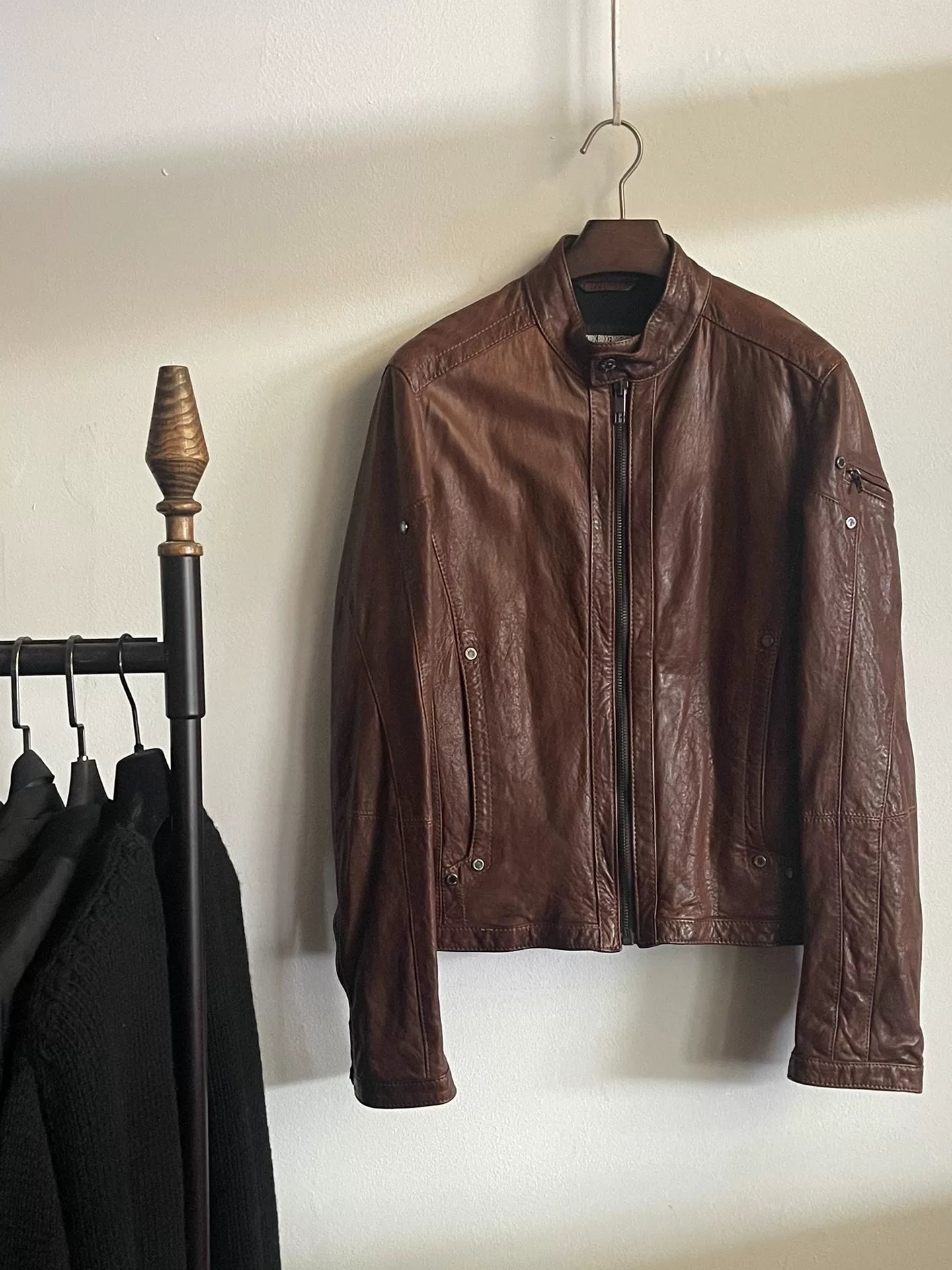 Dirk Bikkembergs Leather Motorcycle Jacket