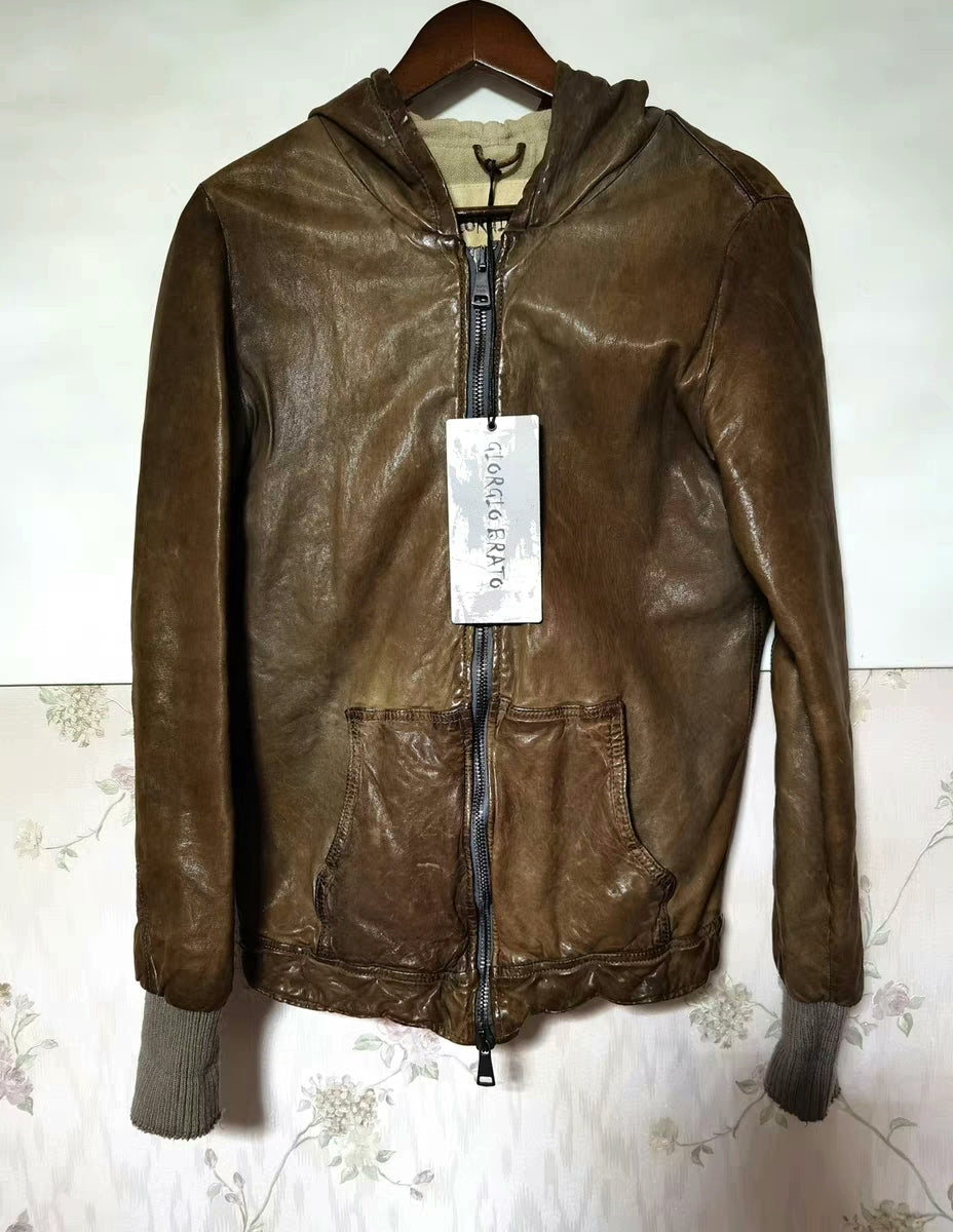Giorgio Brato Hooded Leather Jacket