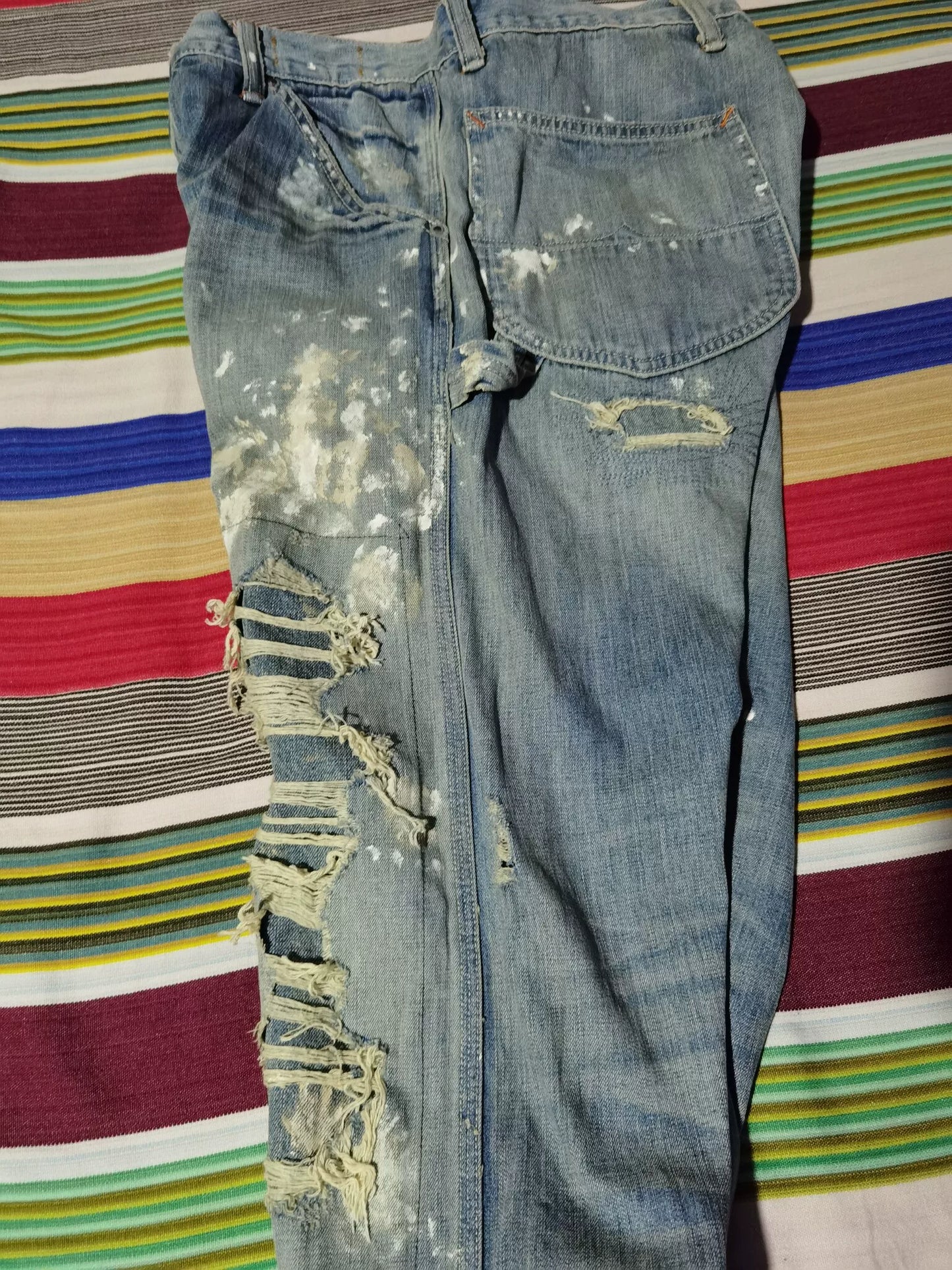 Ralph Lauren Extremely Distressed Paint Jeans
