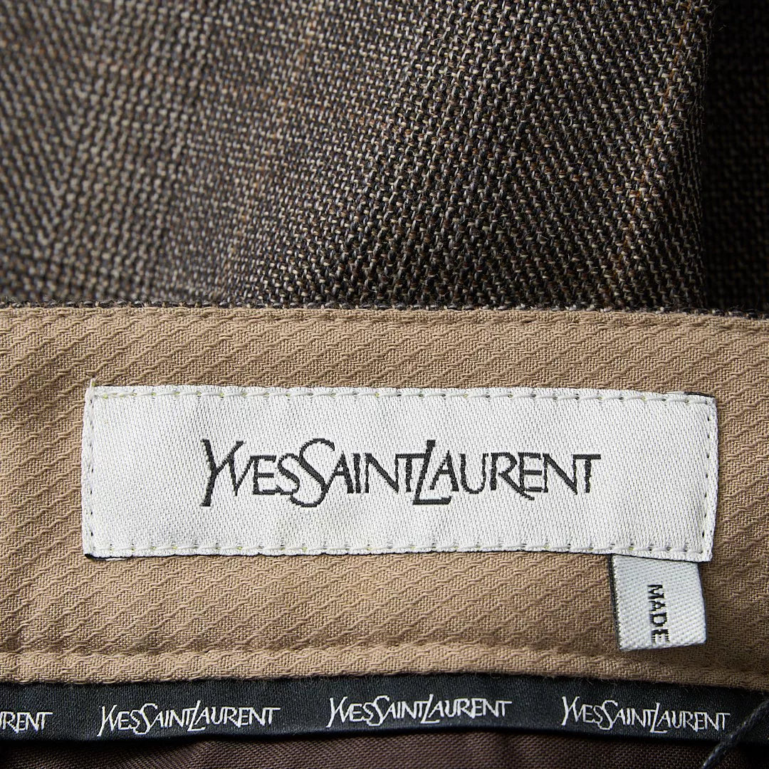 Saint Laurent Brown Checkered Drawstring Pants