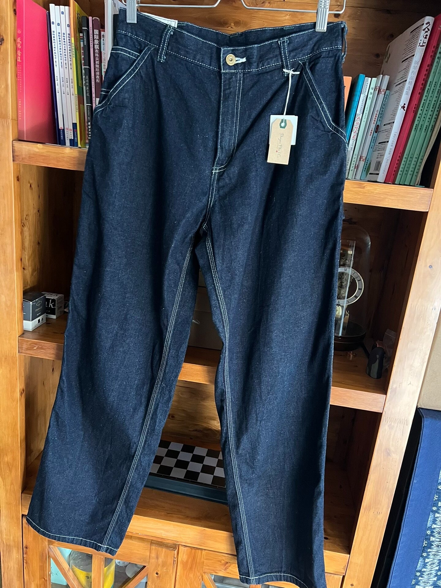 indigo painter pants with tag