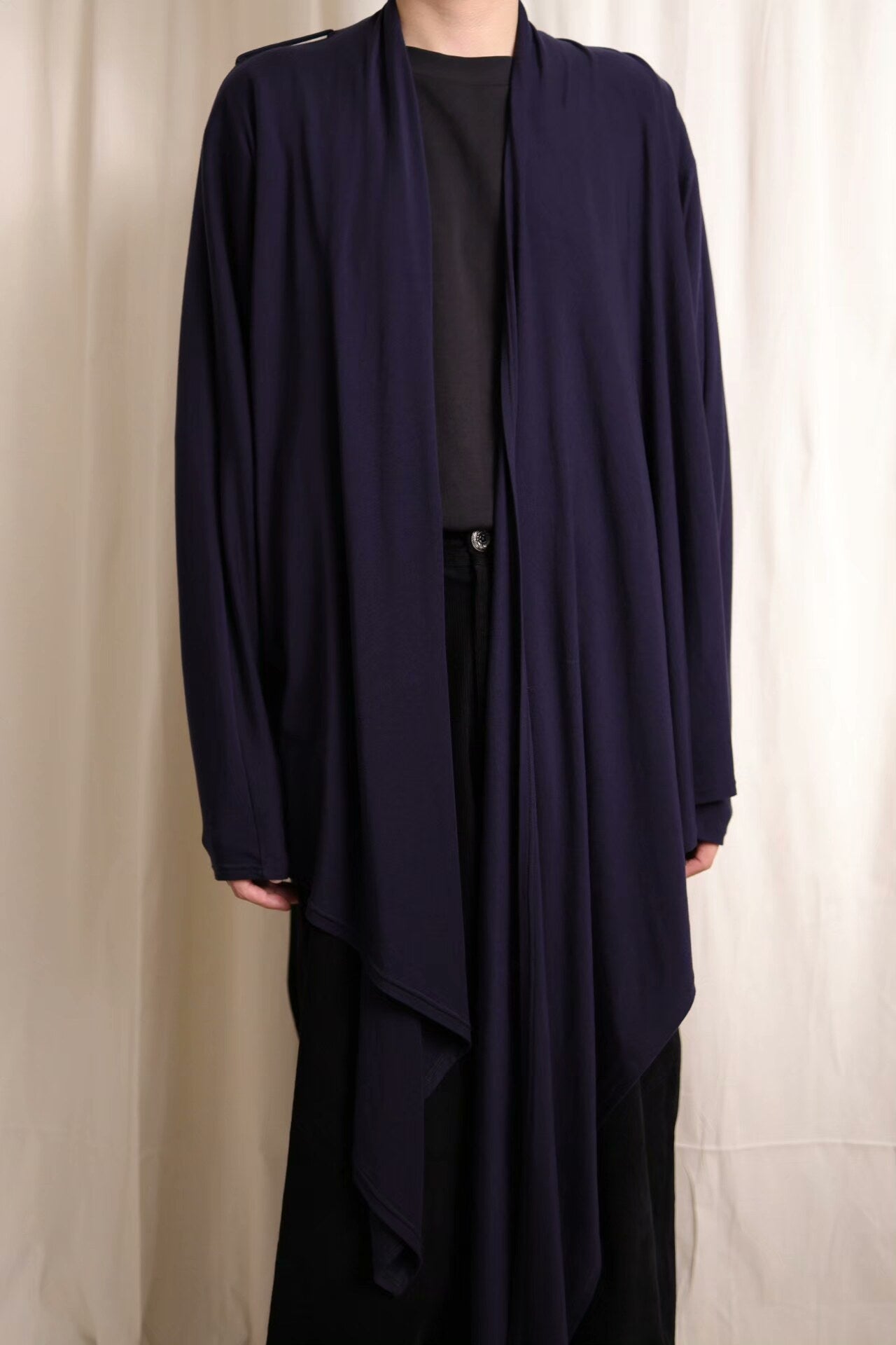 B Yohji Yamamoto Drape Collar Cardigan