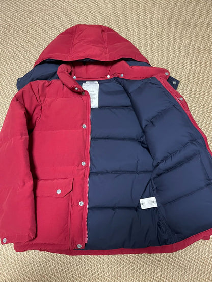 WTAPS Red Down Jacket with Removable Hood