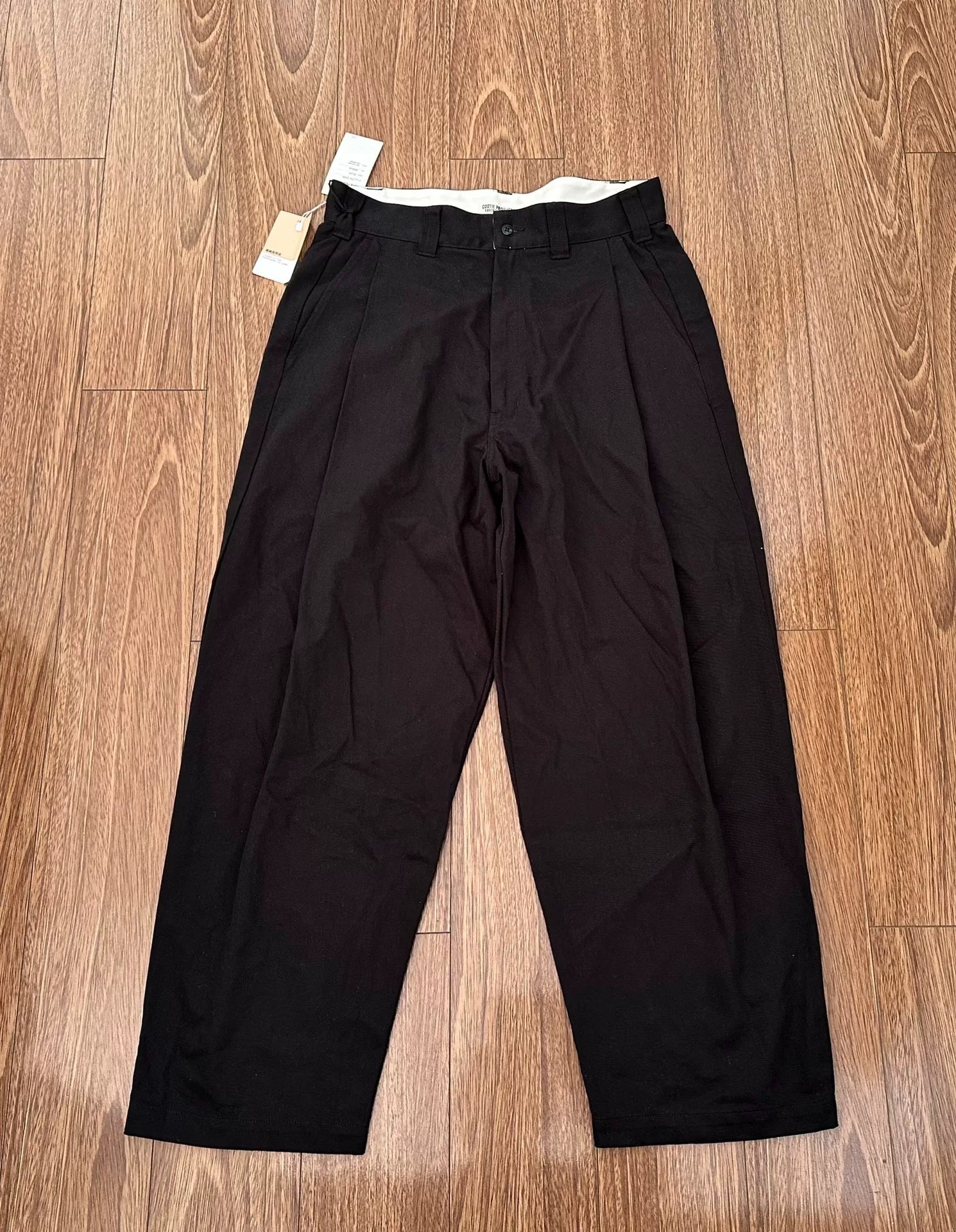 cootie productions wide easy trousers black