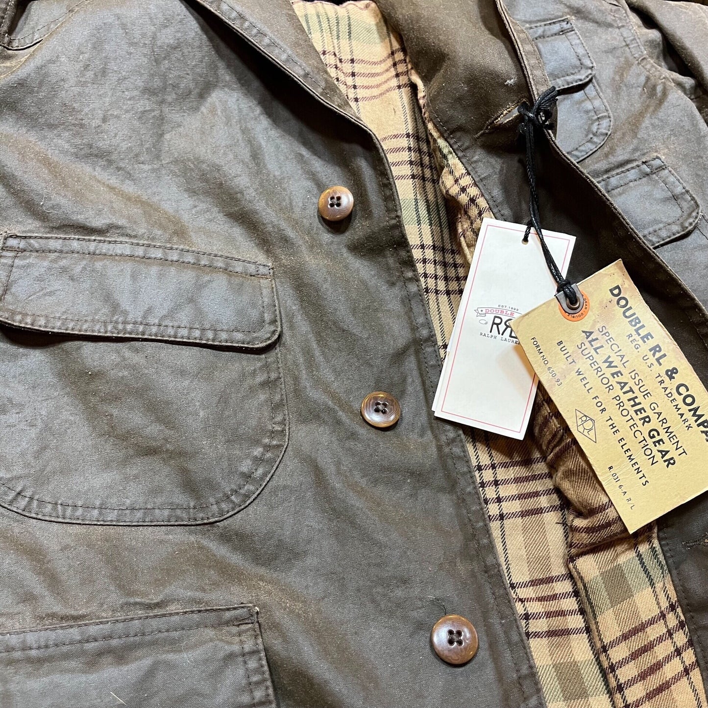 rl double ralph lauren oil wax jacket