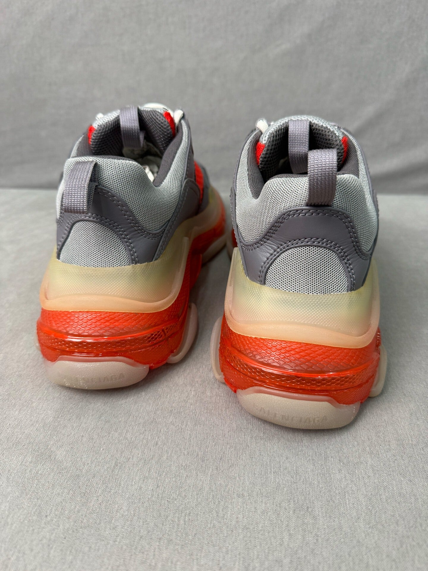 Balenciaga Triple S Gray Red Sneakers Size 39
