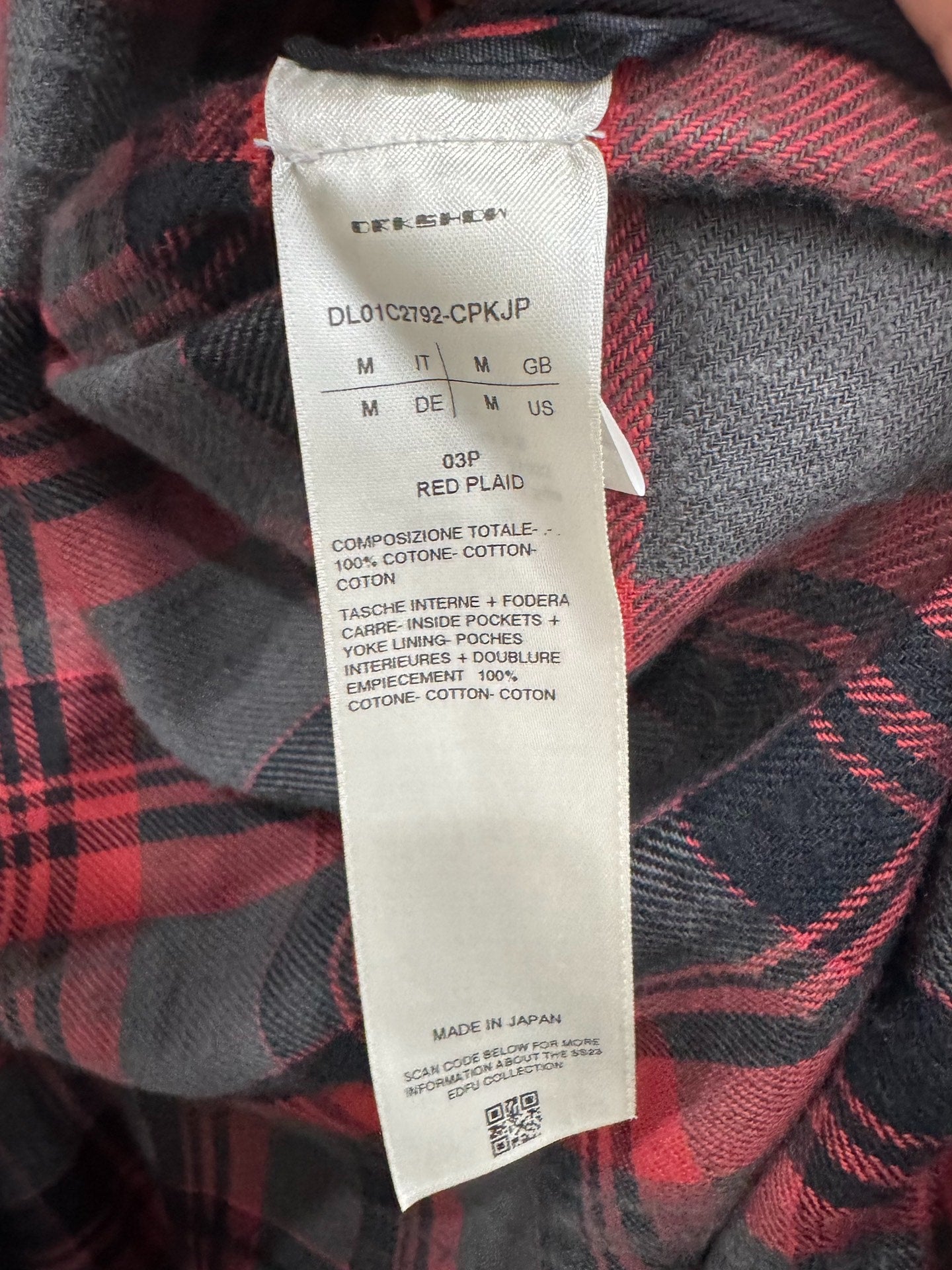 Rick Owens Drkshdw Distressed Plaid Shirt