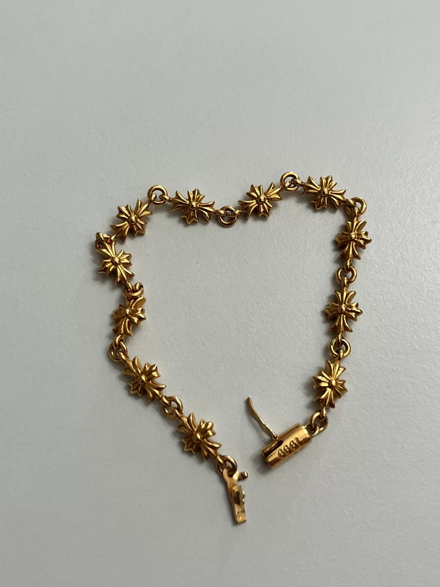 Chrome Hearts Tiny E 22k Gold Bracelet