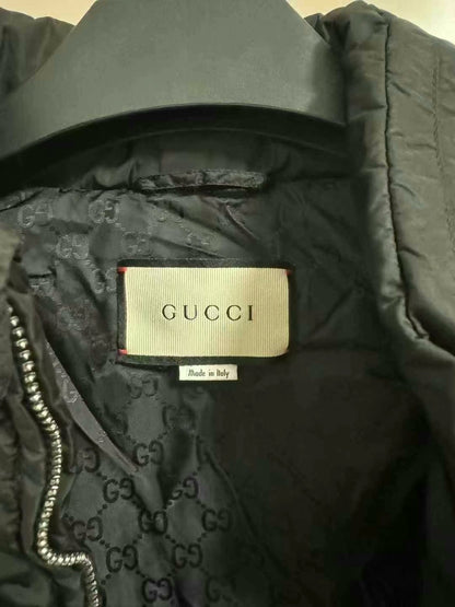 gucci printed down vest with high collar
