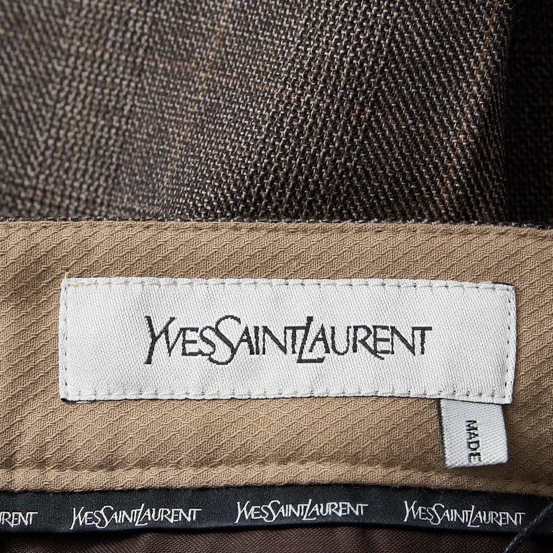 Saint Laurent Brown Check Drawstring Trousers