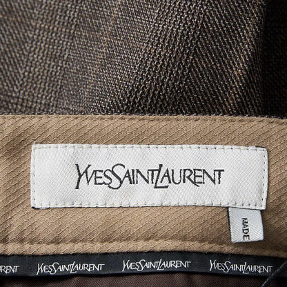 Saint Laurent Brown Check Drawstring Trousers