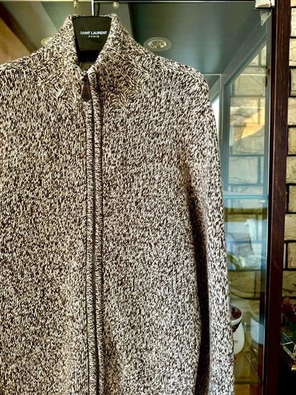 hermes gray orange cashmere high-neck sweater