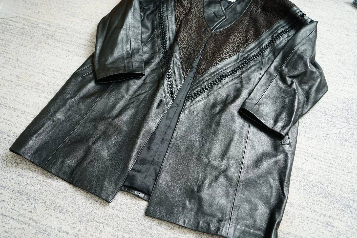 Dries Van Noten Leopard Patchwork Leather Jacket