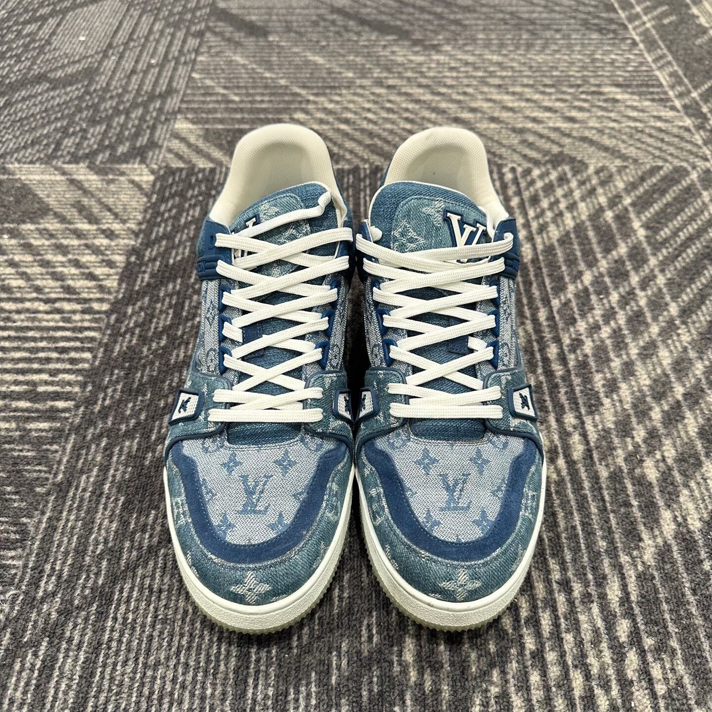 Louis Vuitton Blue Denim Trainer Sneakers