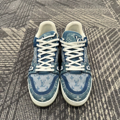 Louis Vuitton Blue Denim Trainer Sneakers