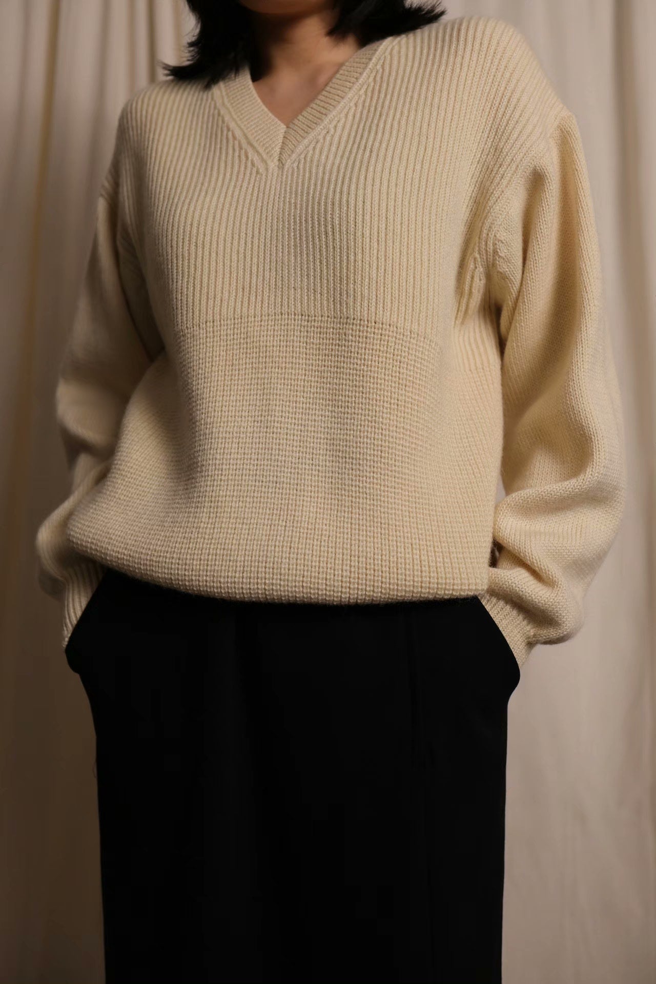Y's by Yohji Yamamoto 1980s V-neck Sweater