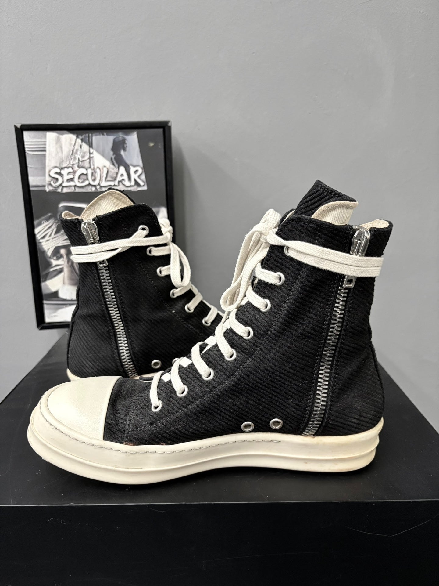 Rick Owens Drkshdw High-Top Canvas Shoes