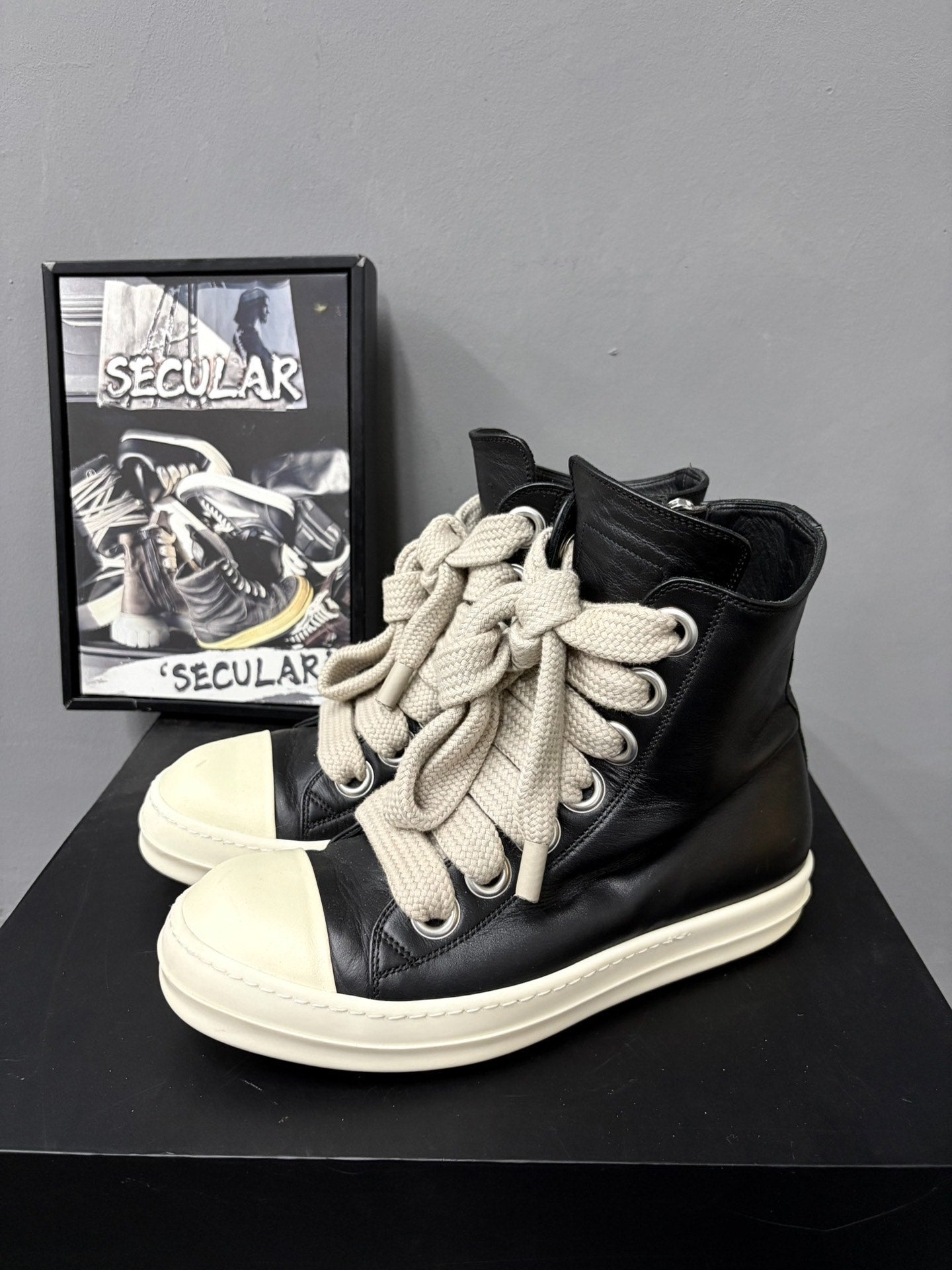 Rick Owens RO High-Top Leather Sneakers