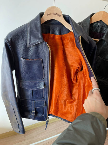 freewheelers leather jacket with pockets