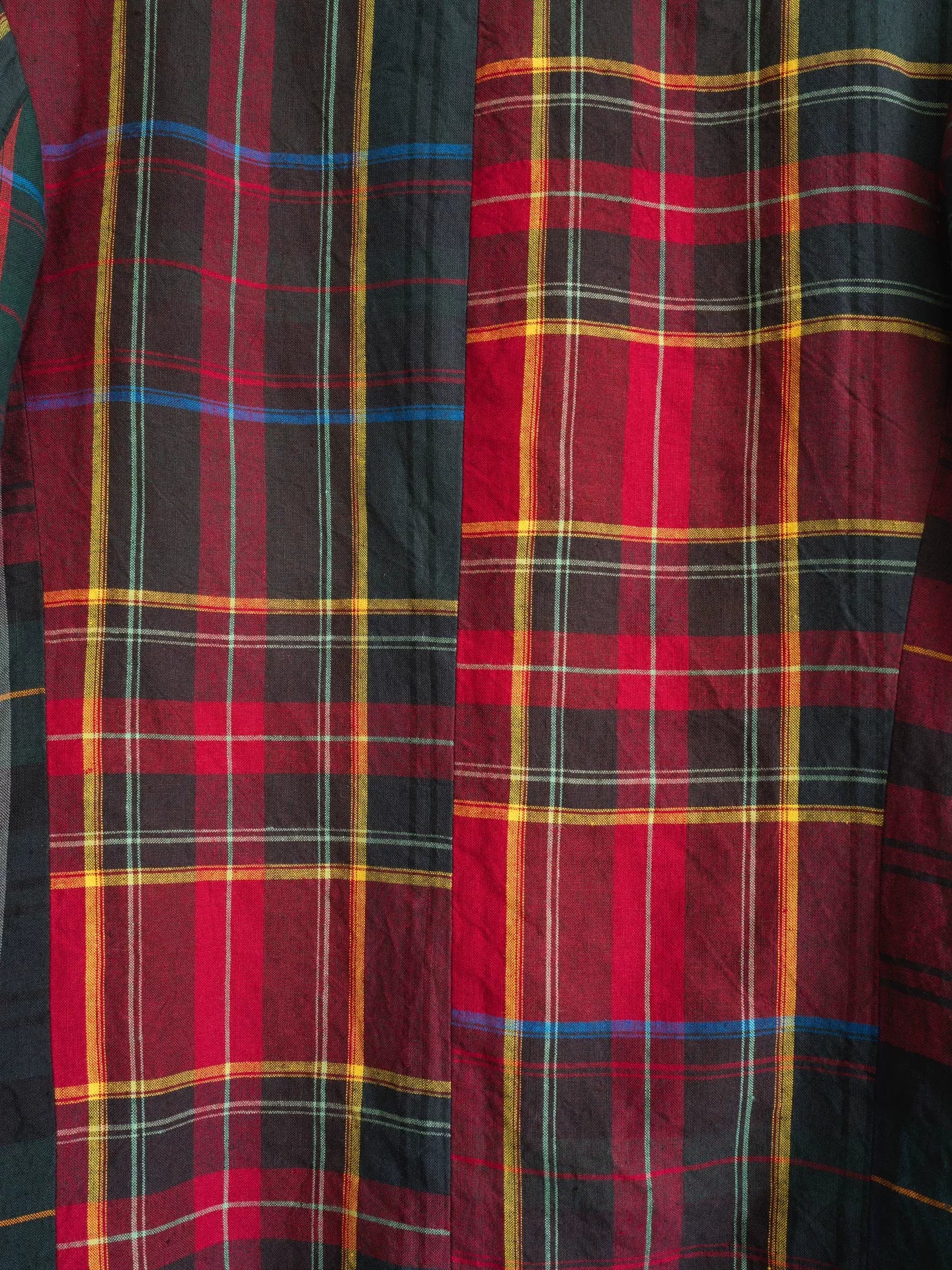 yohji yamamoto plaid jacket with leather details