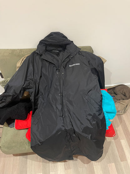 balenciaga défilé waterproof coat with hood
