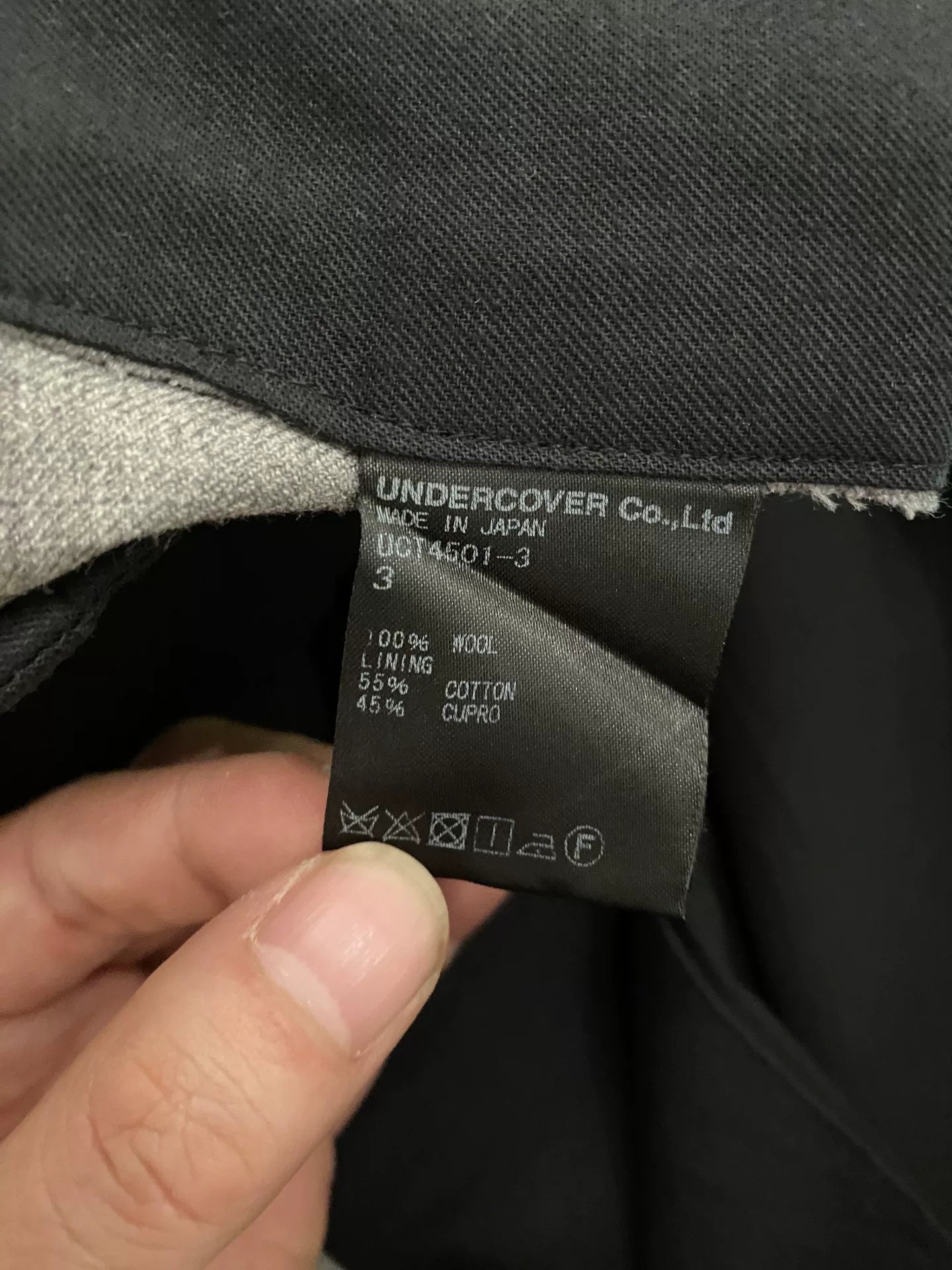 UNDERCOVER Light Gray Wool Tapered Pants