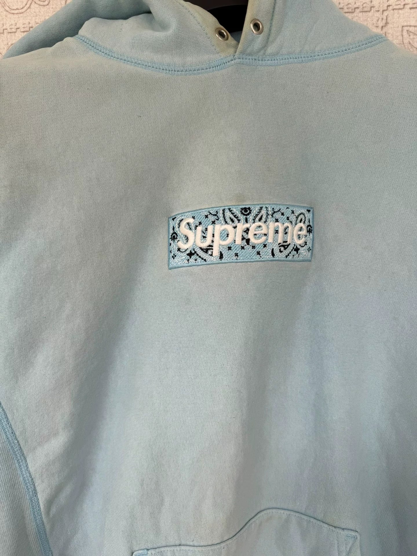 supreme box logo hoodie in blue