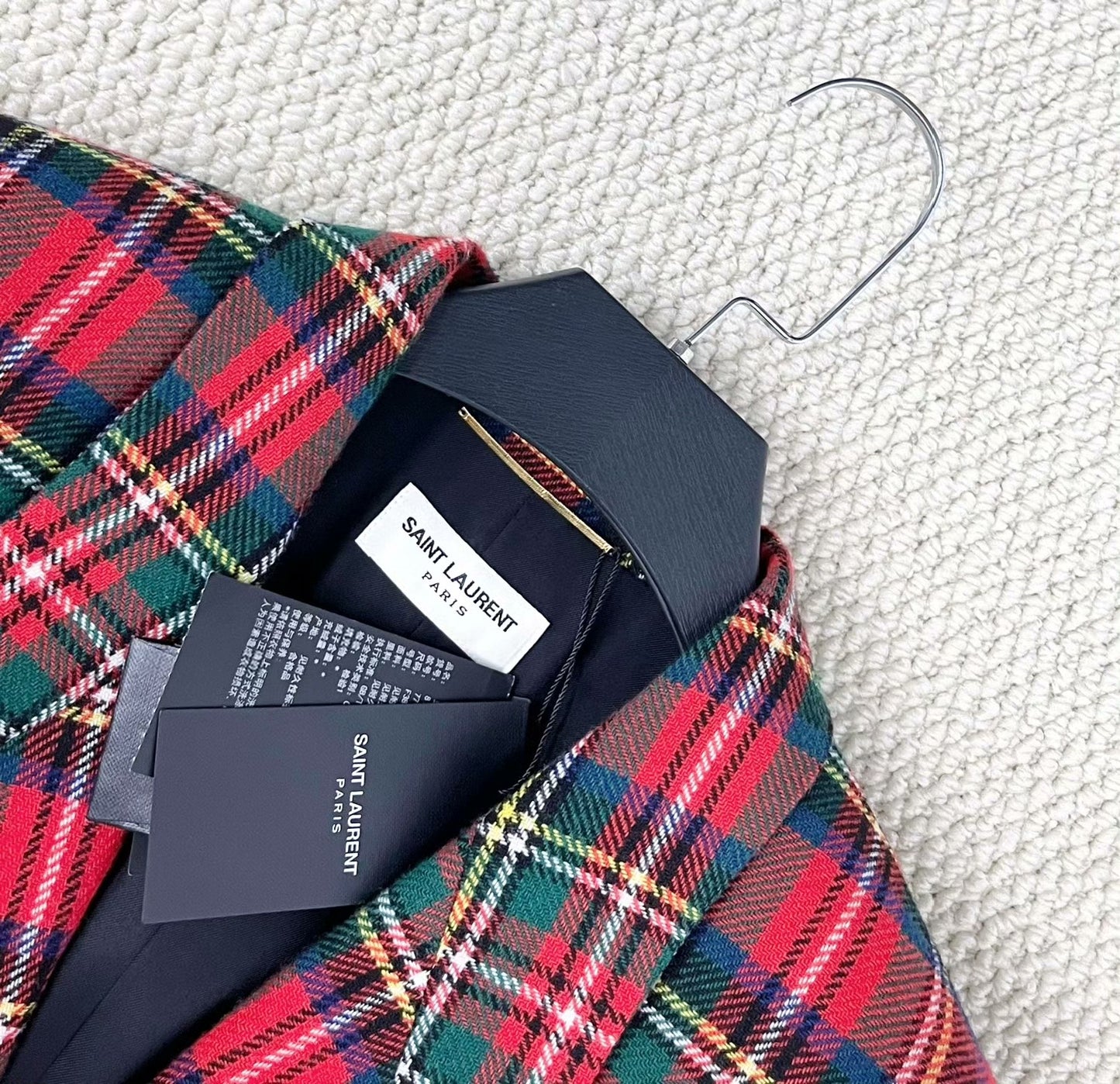 Saint Laurent FW23 Plaid Double-Breasted Blazer