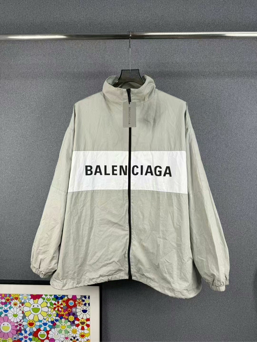 balenciaga patchwork windbreaker jacket in s