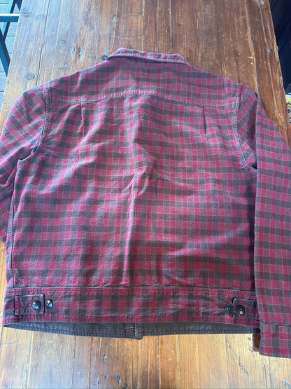 RRL Ralph Lauren Red Gray Plaid Work Jacket
