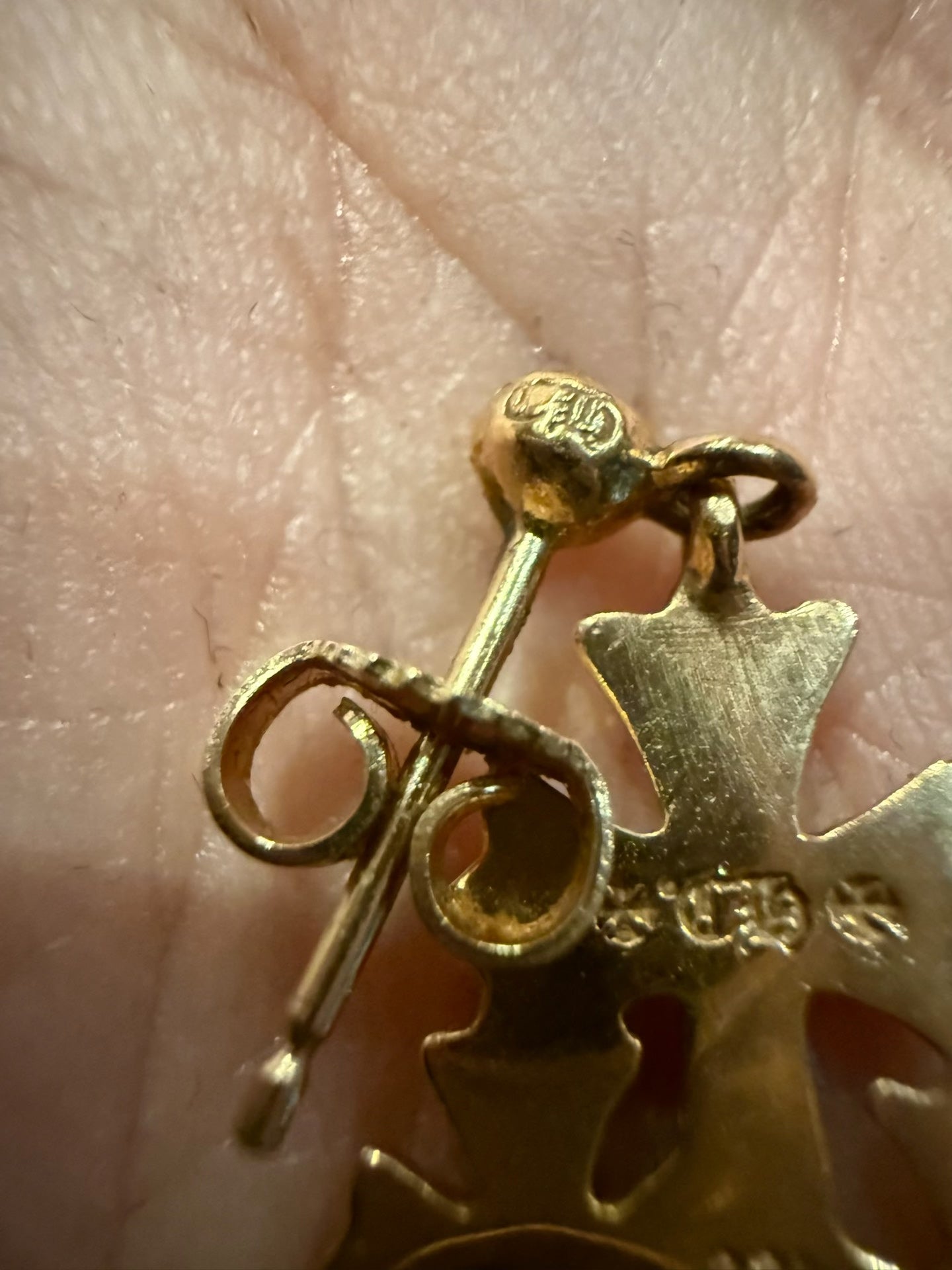 Chrome Hearts 22k Gold Cross Earrings