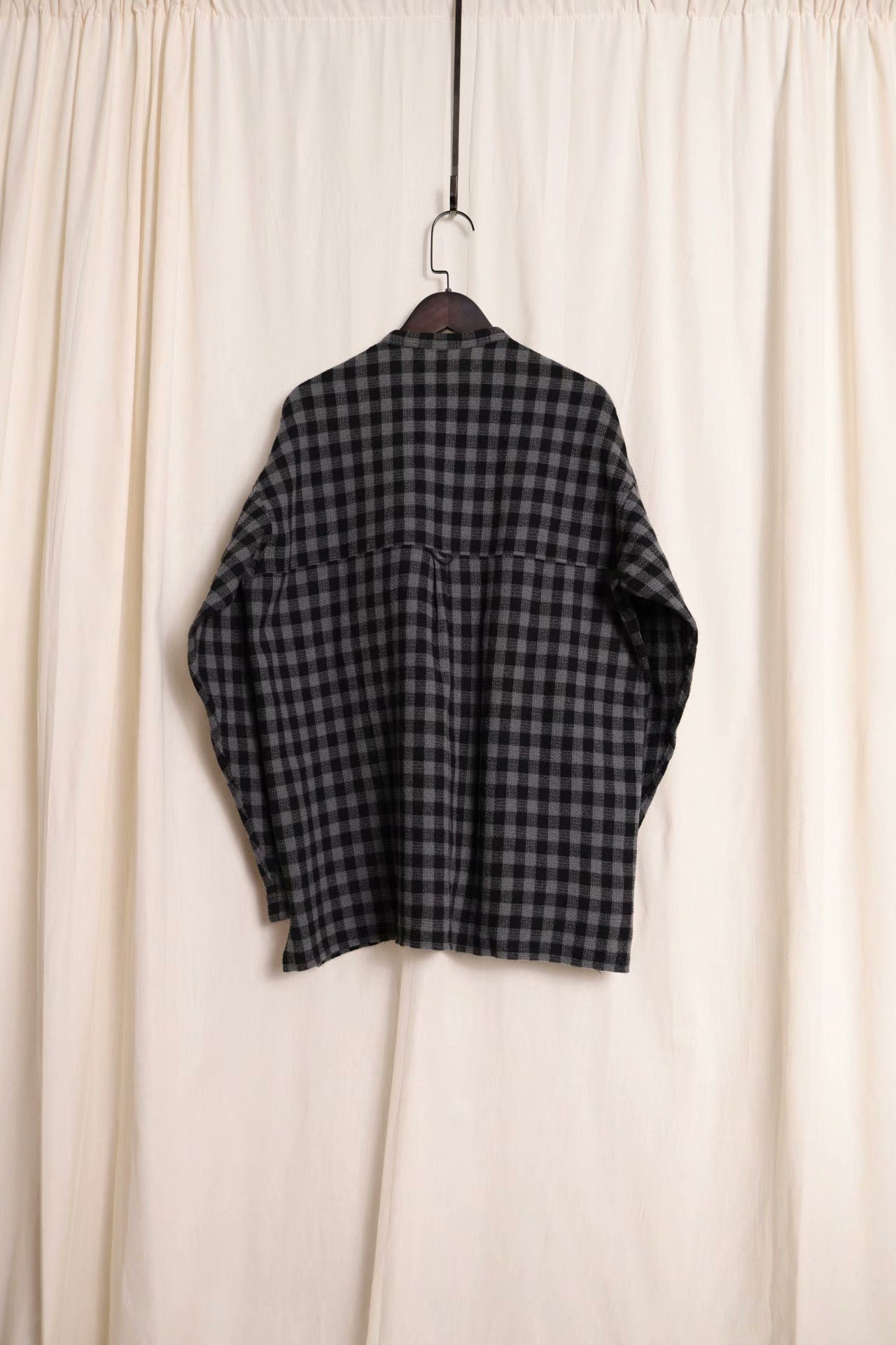 Y's for men Check Stand Collar Shirt