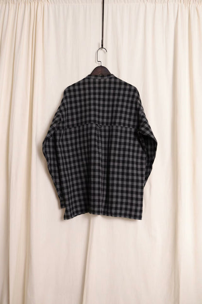 Y's for men Check Stand Collar Shirt
