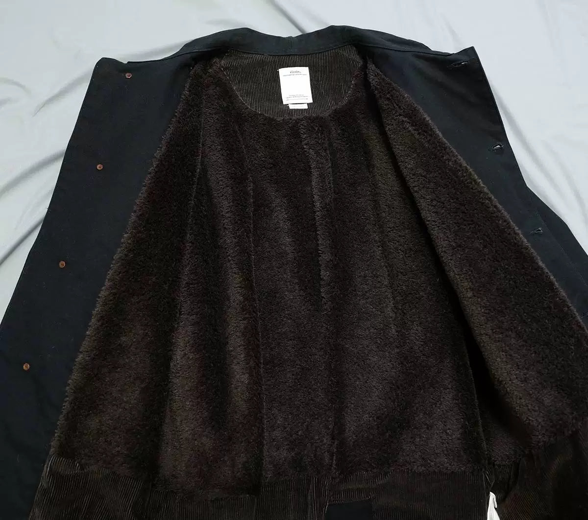 visvim magasin coat in black wool