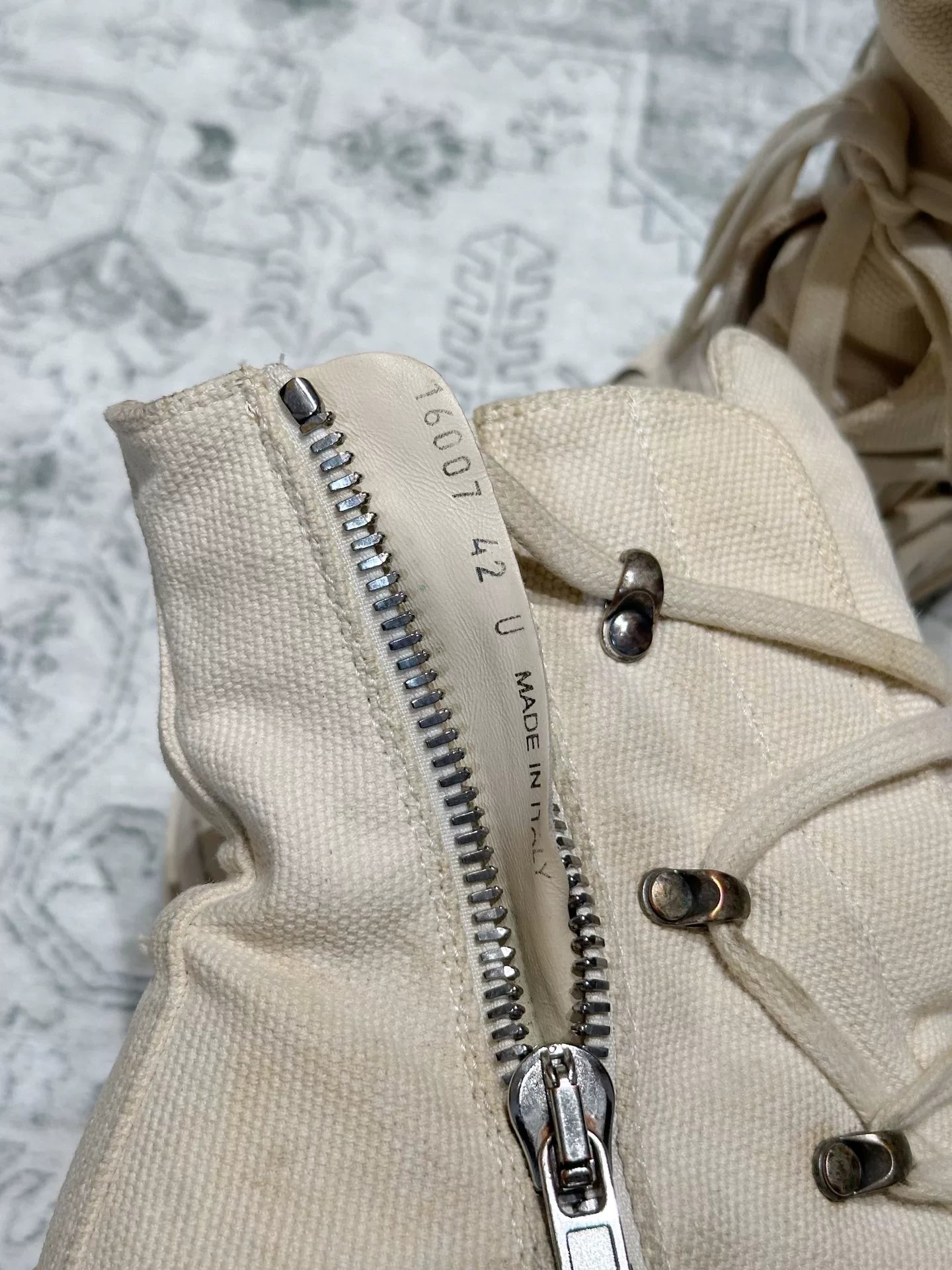 Rick Owens Canvas High-Top Sneakers