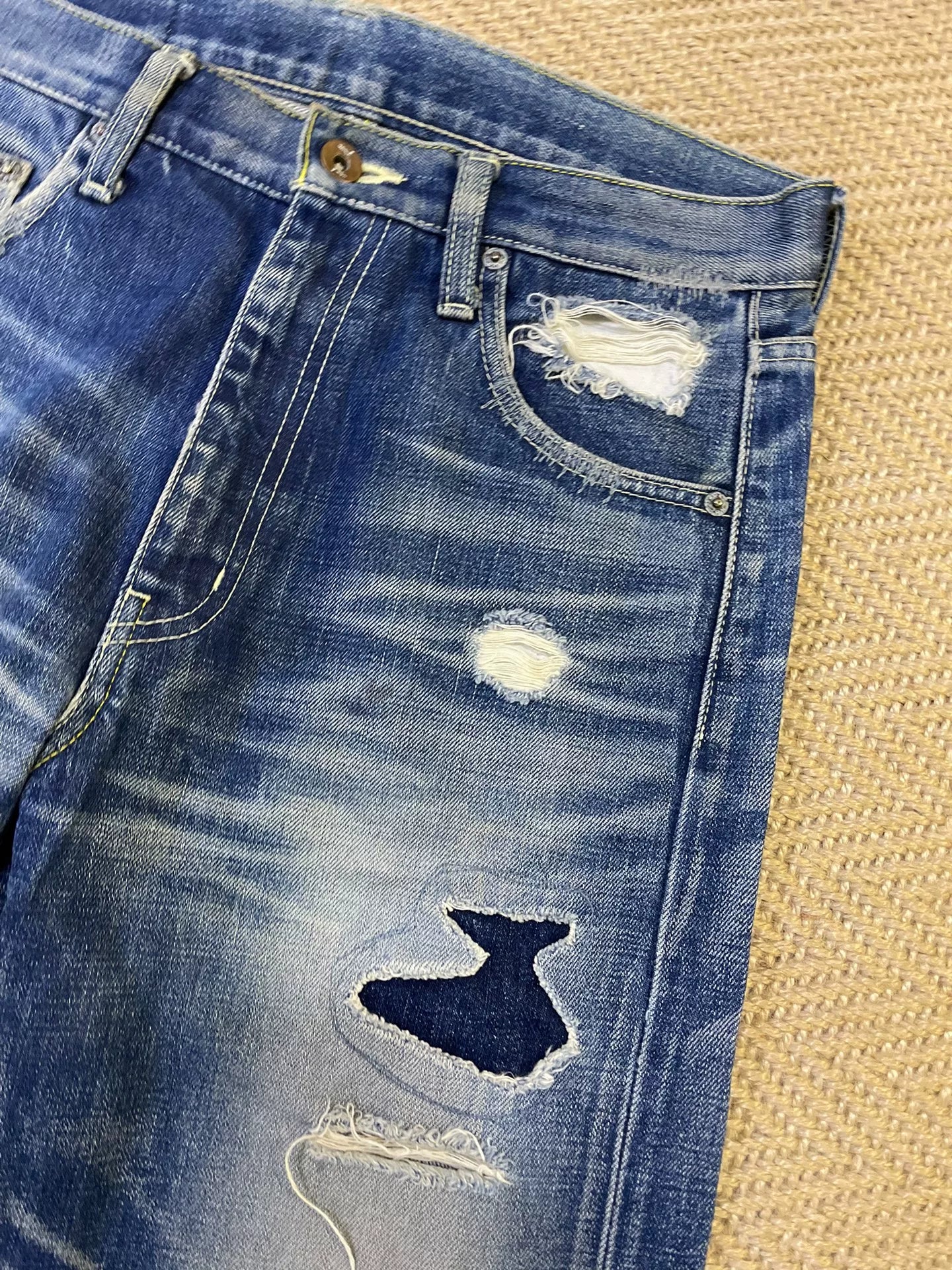 neighborhood 06 distressed denim pants