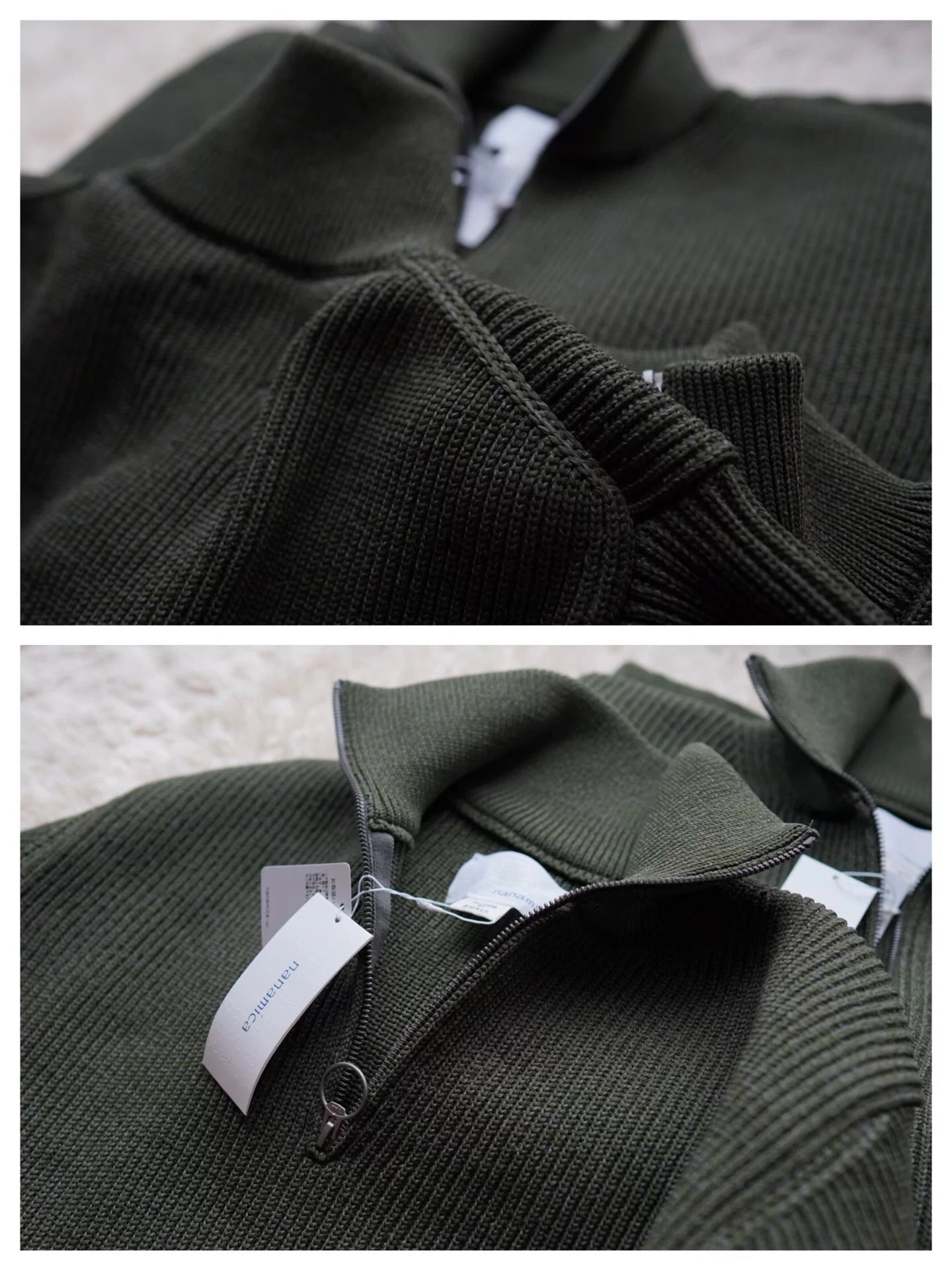nanamica sujf040 half-zip sweater