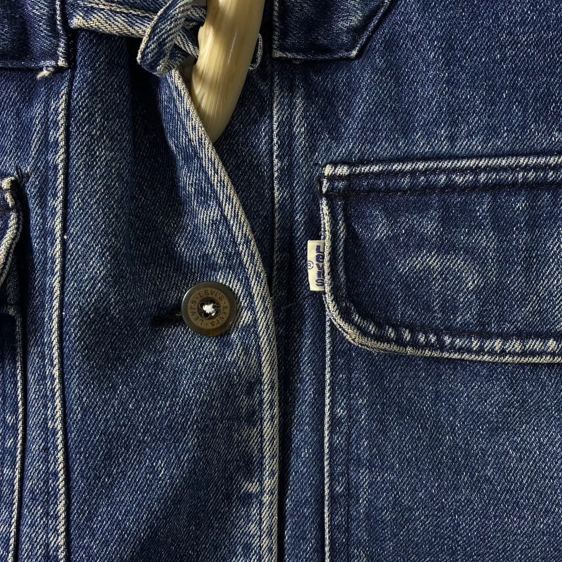 Levi's Vintage Distressed Denim Wool Coat