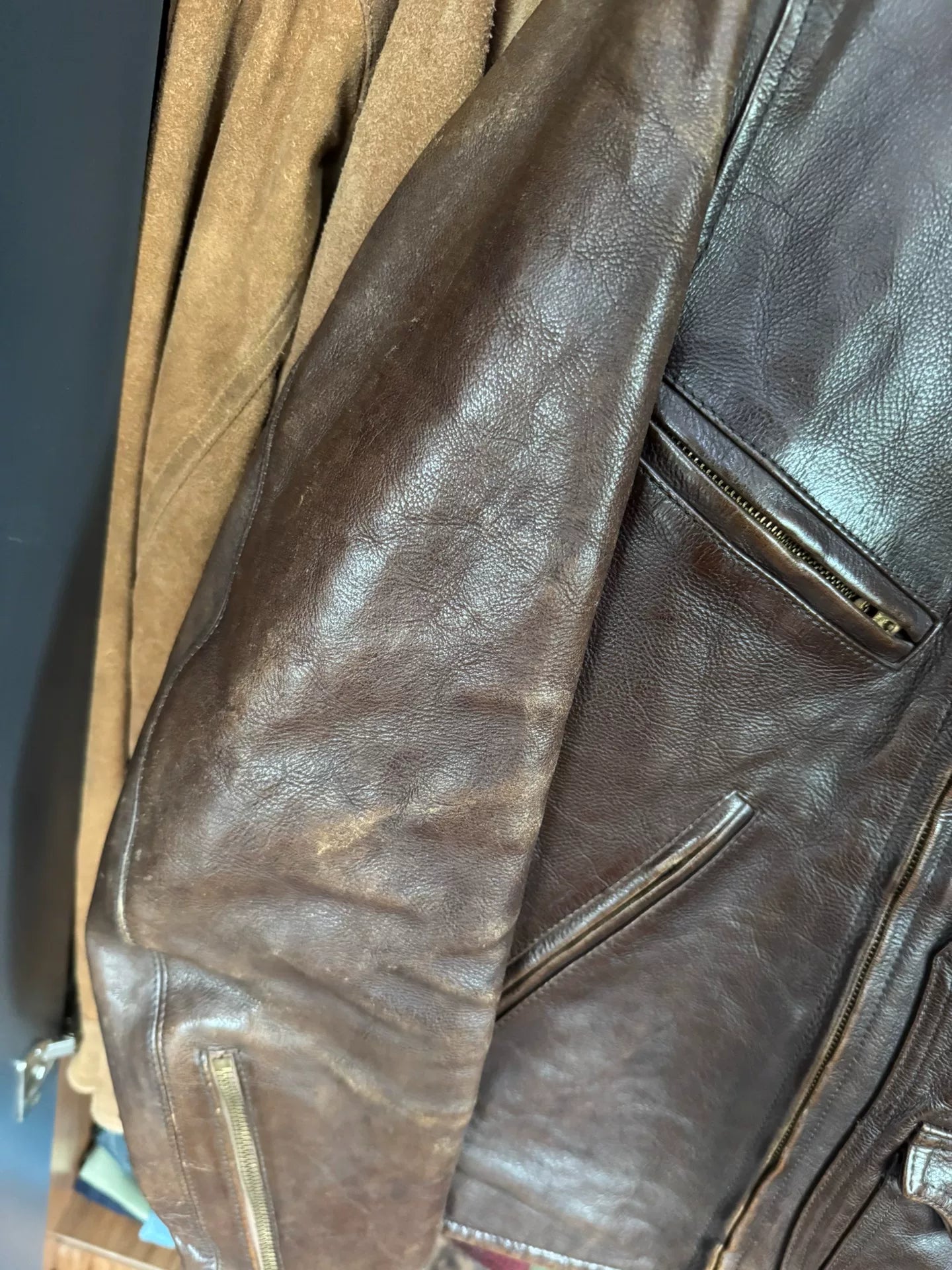 RRL Leather Jacket with Slight Wear